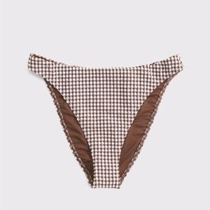 Abercrombie & Fitch Mid Rise High Leg Moderate Bottom - Brown Gingham